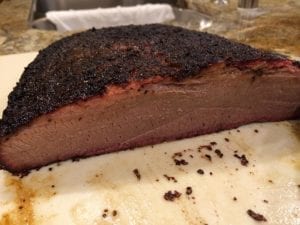 Cross-section view of brisket flat