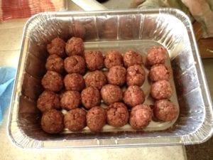 Hand-formed meatballs