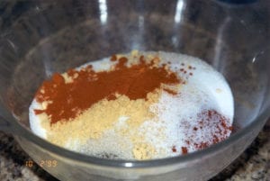 Mixing rub ingredients