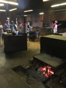 Pit room with live fire on floor
