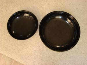 Overhead view of water pans