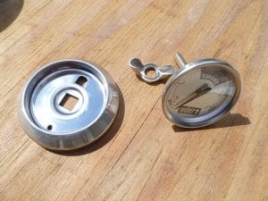 Thermometer, bezel and wing nut fastener