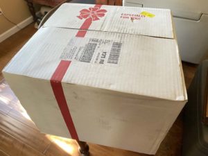 Insulated box of frozen giant Texas turkey legs